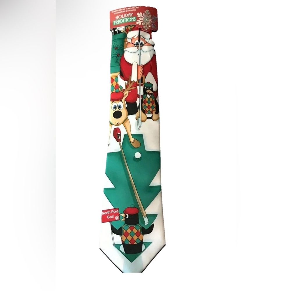 Hallmark Holiday Traditions Tie - Green and White